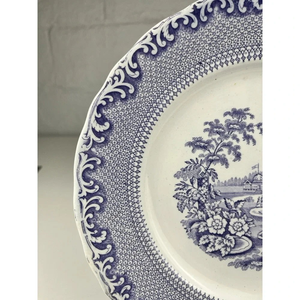 Antique Rorstrand Purple Transferware Lila Spet Plate Lilac Lace 9.5